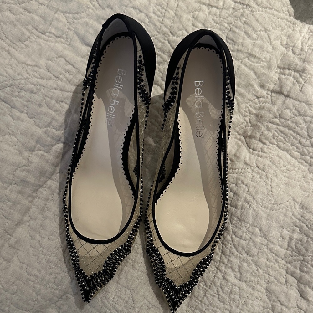 Bella Belle Nicole Silk Beaded Pumps